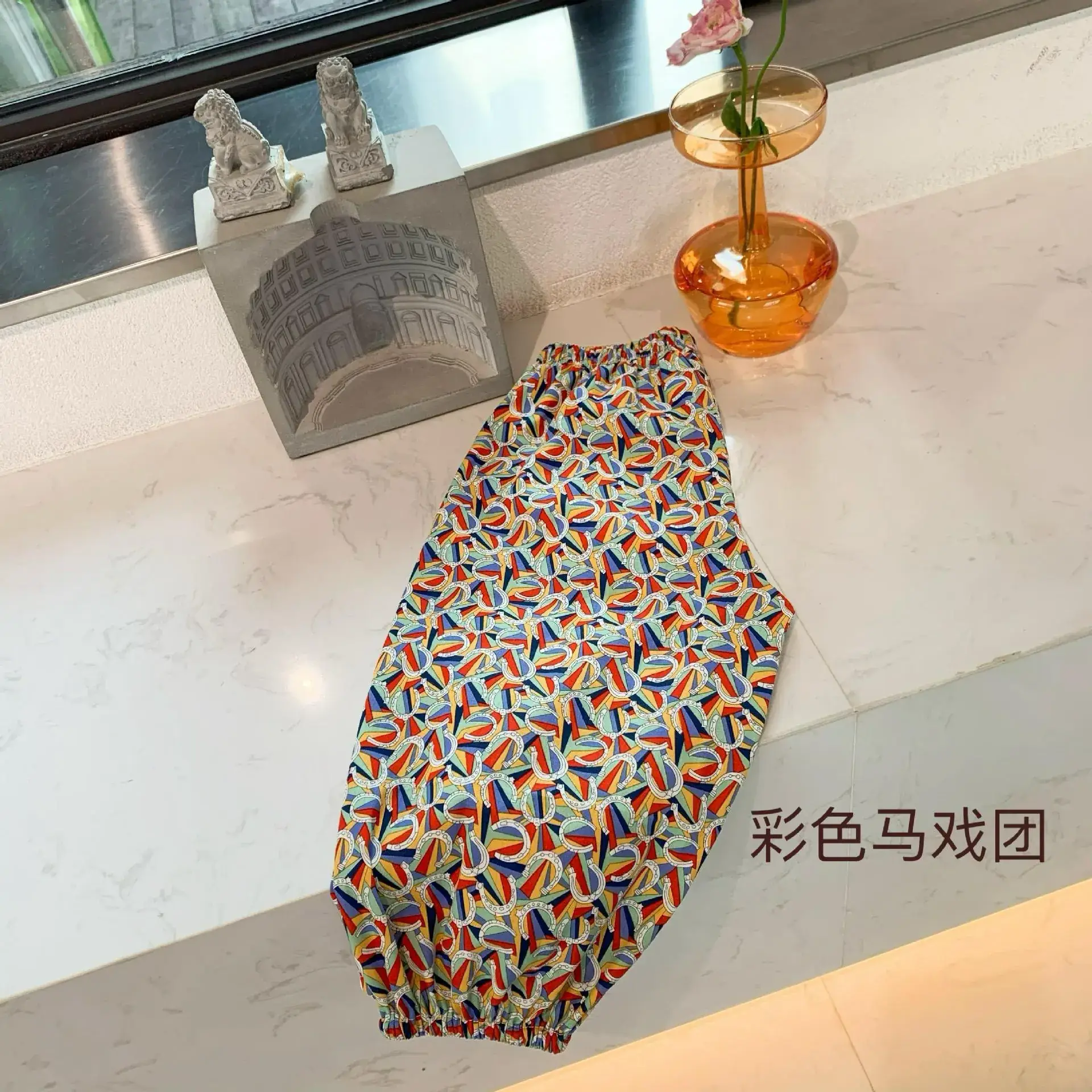 Anti-Mosquito Pants for Kids Blue Floral Cotton Summer - Image 25