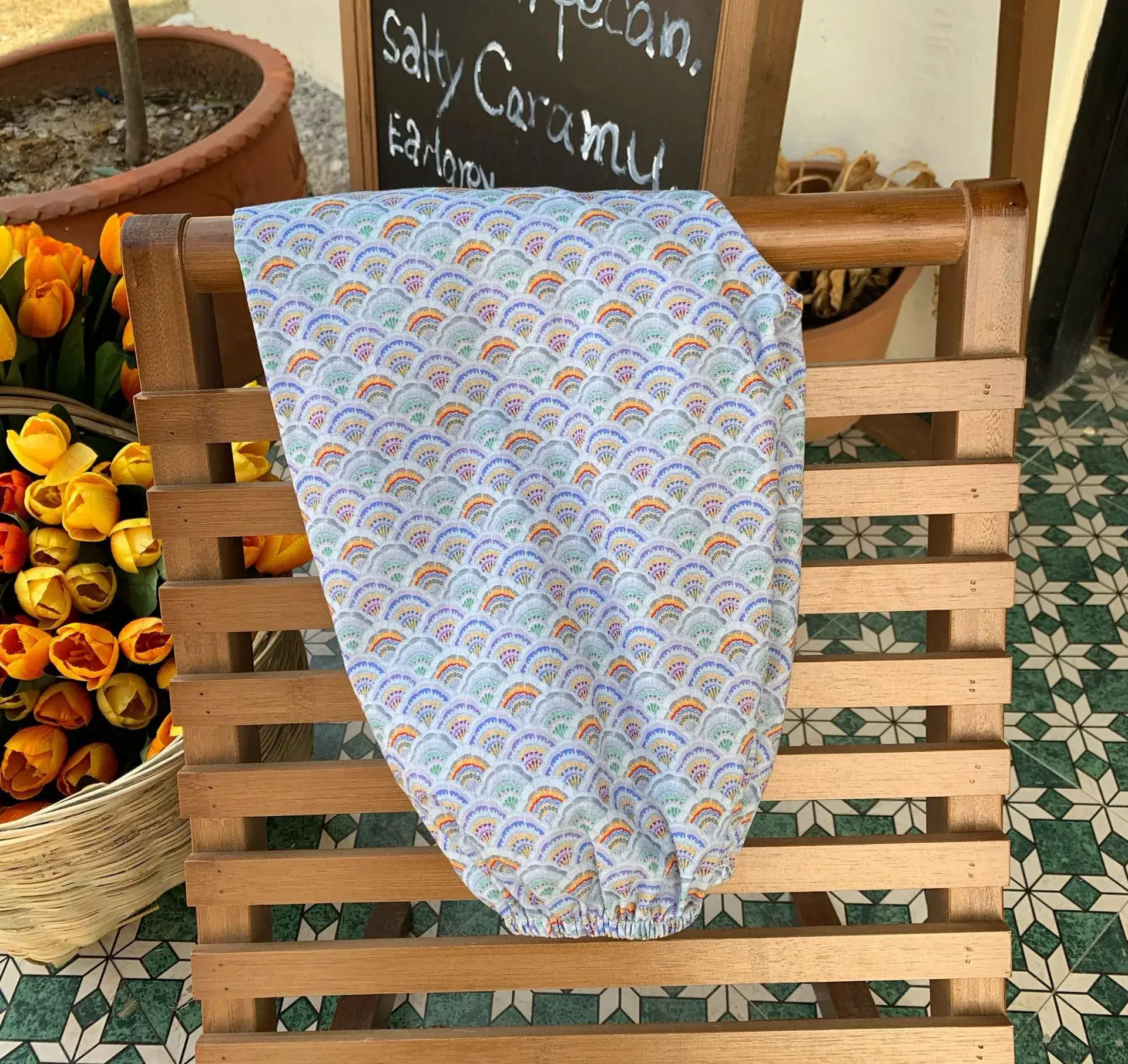 Anti-Mosquito Pants for Kids Blue Floral Cotton Summer - Image 3