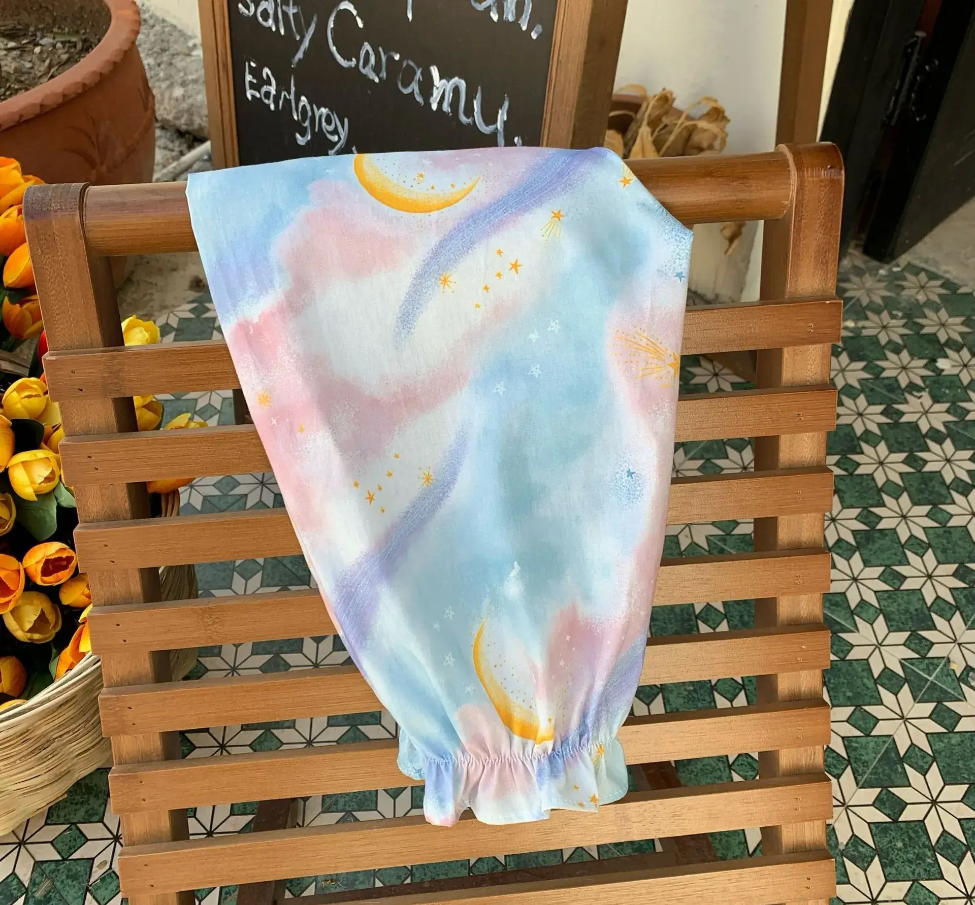 Anti-Mosquito Pants for Kids Blue Floral Cotton Summer - Image 6