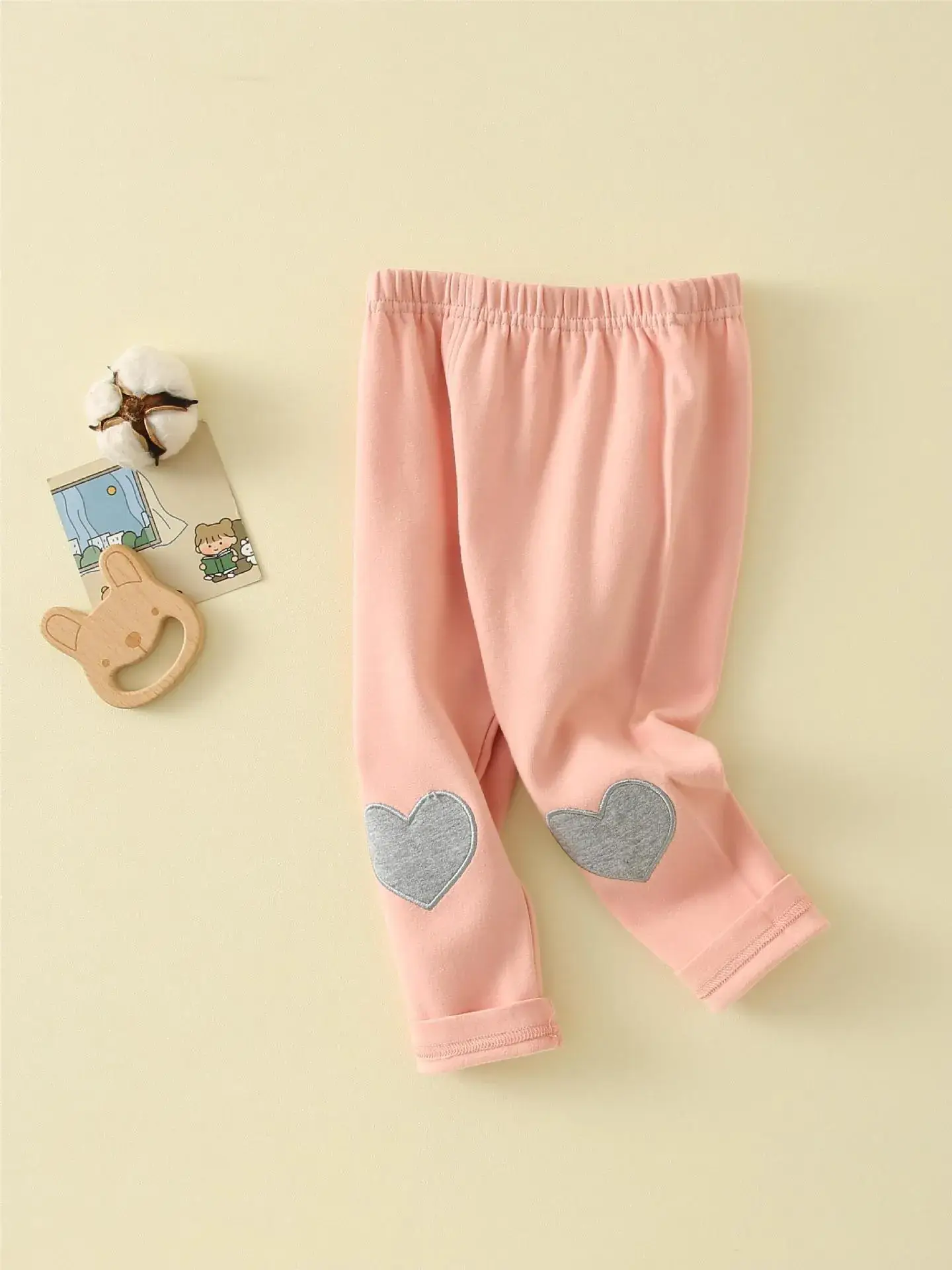 Girls Heart Pads Crib Pants 0-3Yr Grey Cotton - Image 5