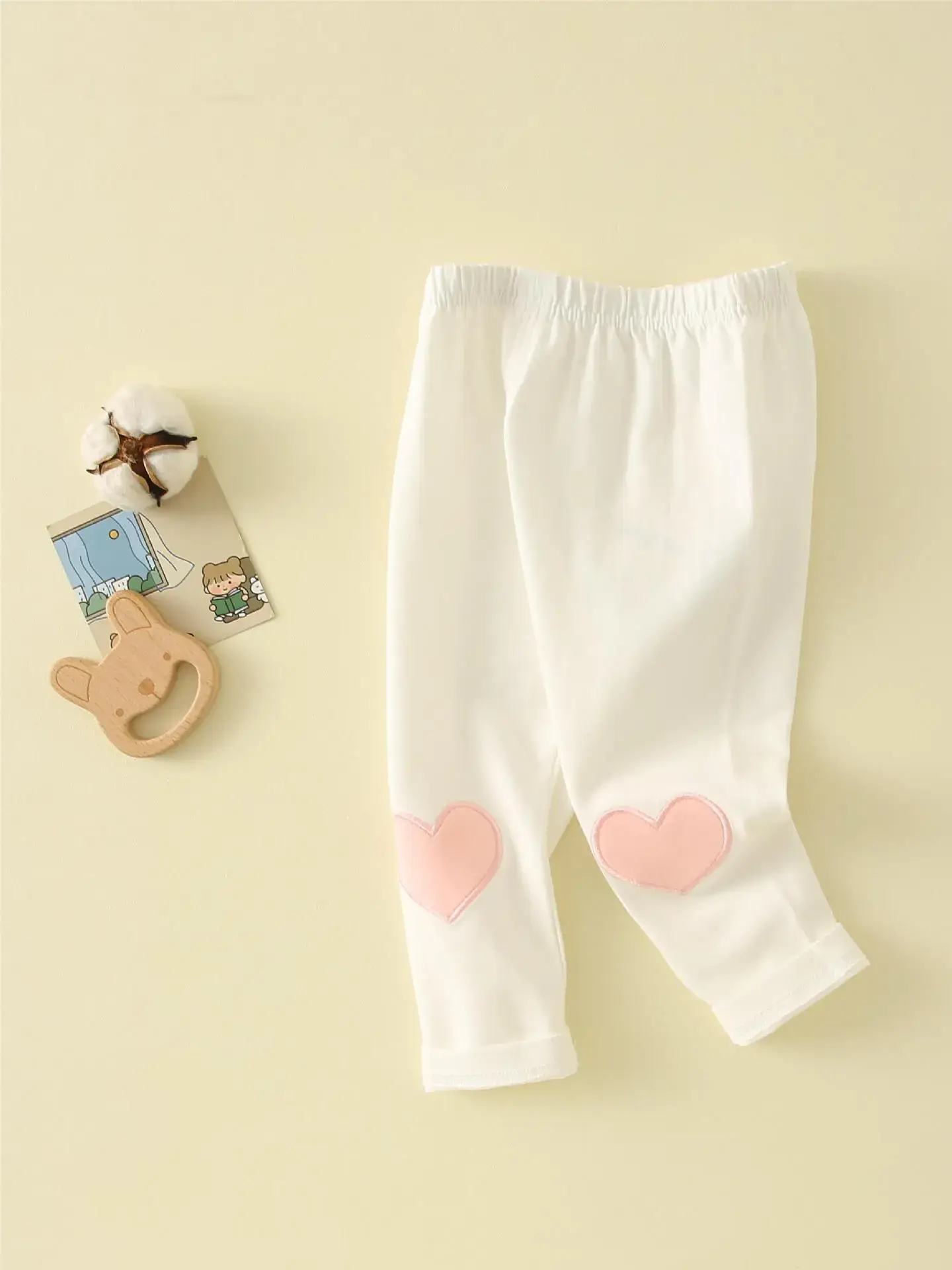 Girls Heart Pads Crib Pants 0-3Yr Grey Cotton - Image 6