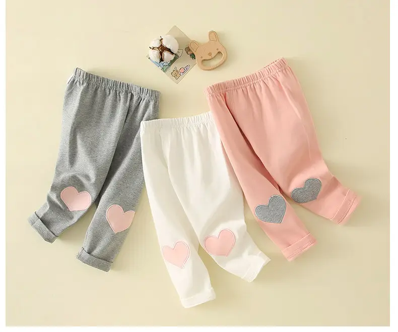 Girls Heart Pads Crib Pants 0-3Yr Grey Cotton — feature 20