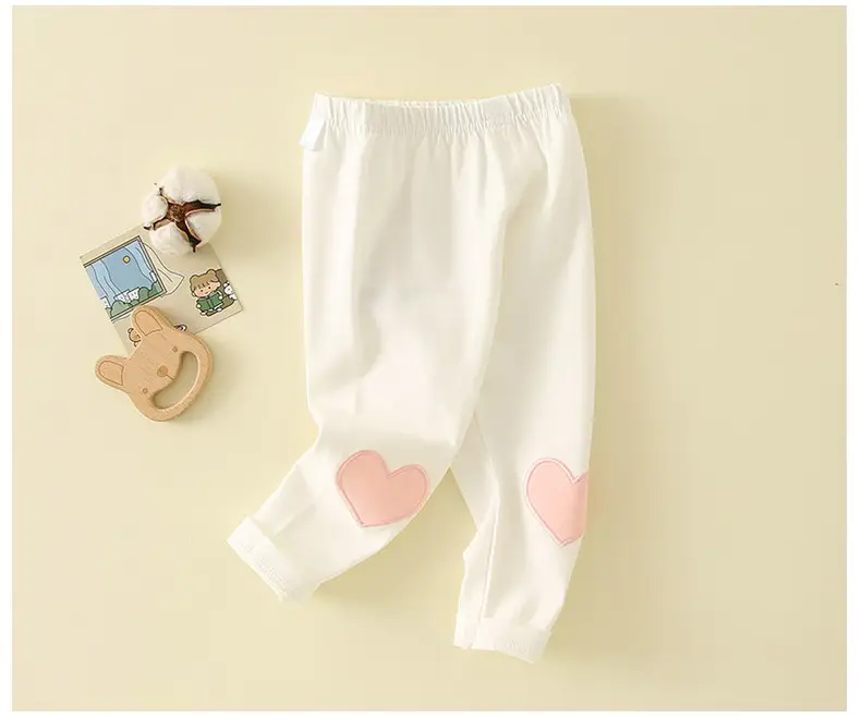 Girls Heart Pads Crib Pants 0-3Yr Grey Cotton — feature 21