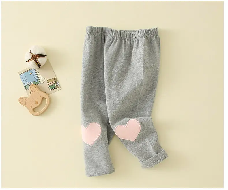 Girls Heart Pads Crib Pants 0-3Yr Grey Cotton — feature 23