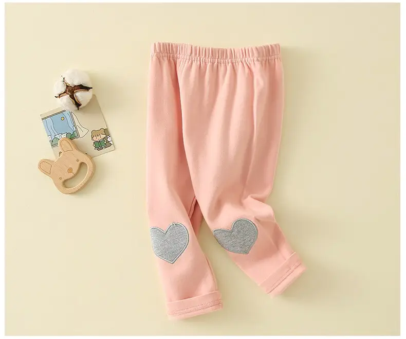 Girls Heart Pads Crib Pants 0-3Yr Grey Cotton — feature 24
