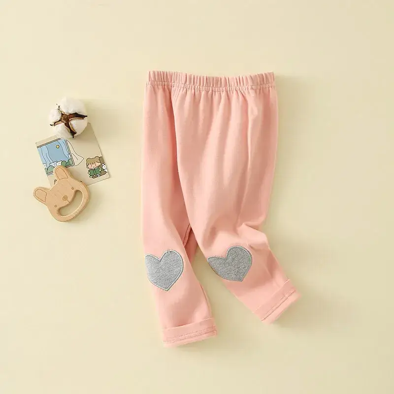 Girls Heart Pads Crib Pants 0-3Yr Grey Cotton - Image 3