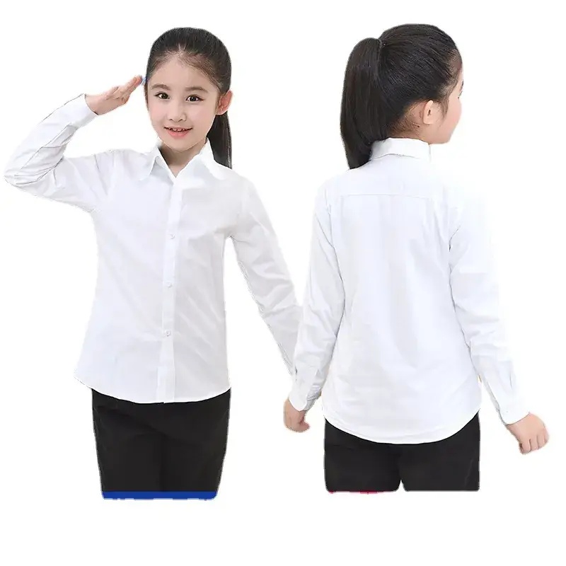 Light Blue Lace School Shirt for Girls Pure Cotton