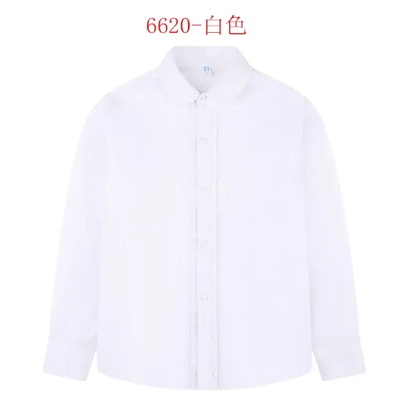 Light Blue Lace School Shirt for Girls Pure Cotton