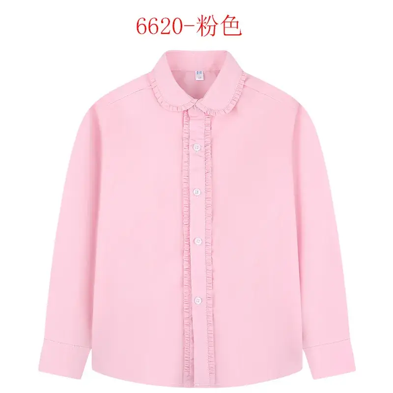 Light Blue Lace School Shirt for Girls Pure Cotton
