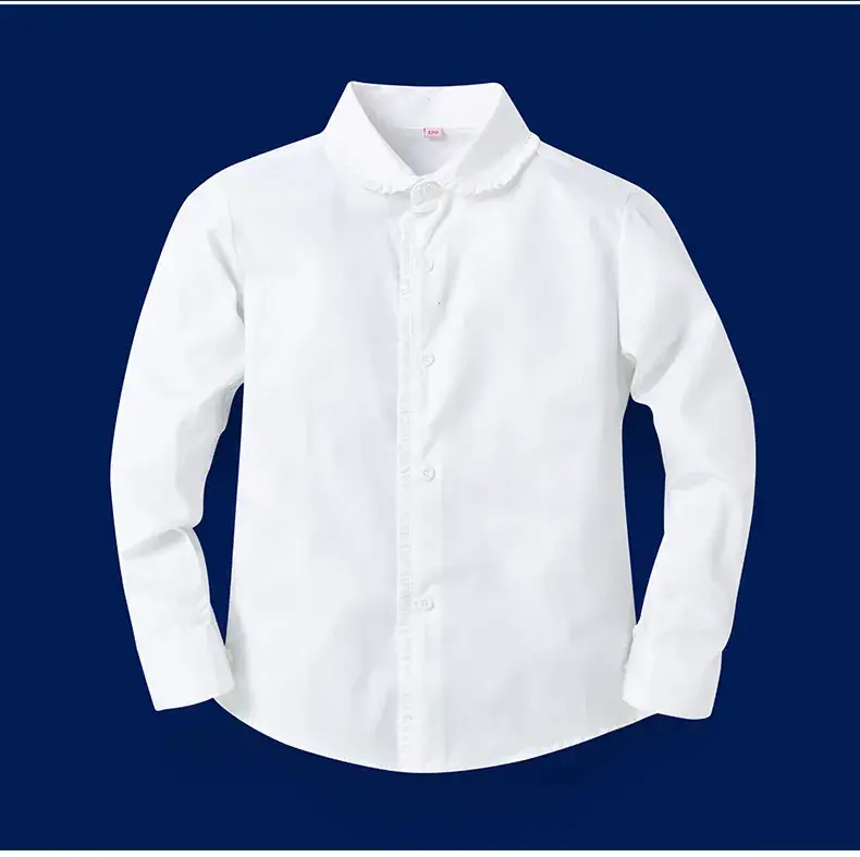 Light Blue Lace School Shirt for Girls Pure Cotton