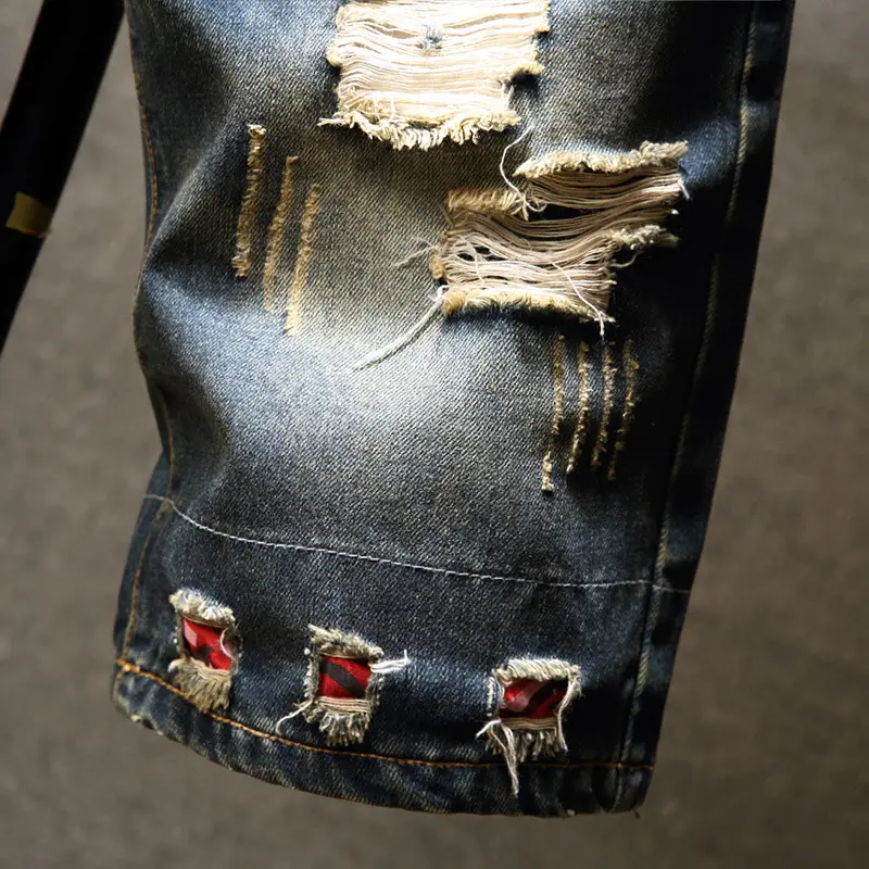 Ripped Denim Shorts Men Spring Summer Stretch - Image 5