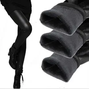 Women's Fleece Warm High Waist Cropped Leggings Large — feature 14