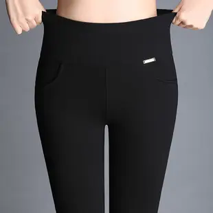 Women's Fleece Warm High Waist Cropped Leggings Large — feature 4