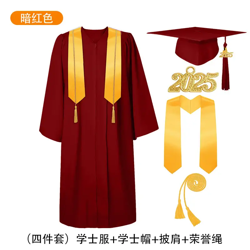 Purple Bachelor's Gown Set with Cap & Ribbon - Image 2