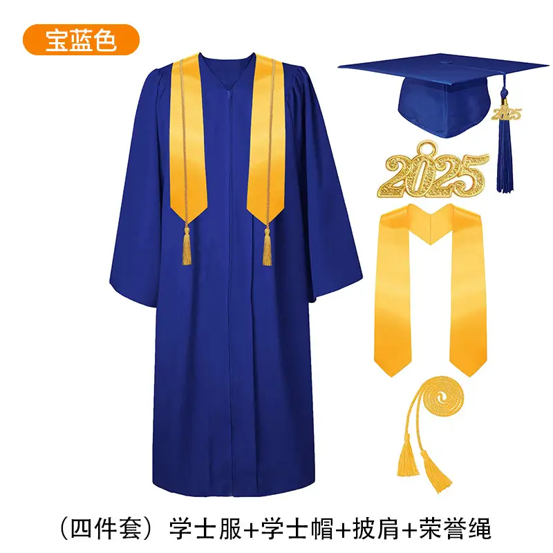 Purple Bachelor's Gown Set with Cap & Ribbon - Image 16