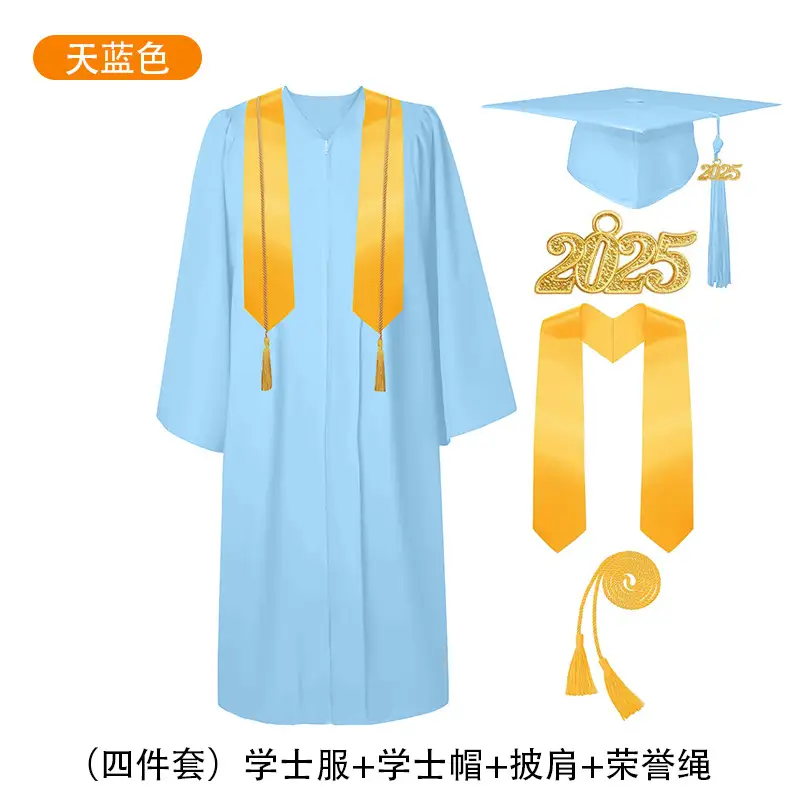 Purple Bachelor's Gown Set with Cap & Ribbon - Image 6