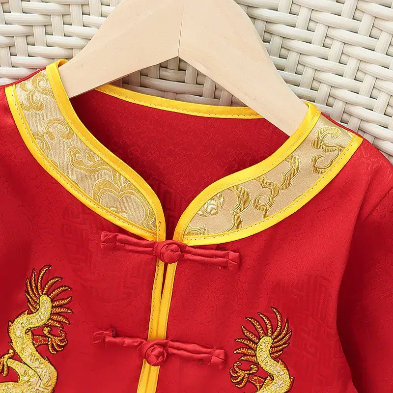 Red Chinese Style Baby Tang Suit for Boys - Image 6