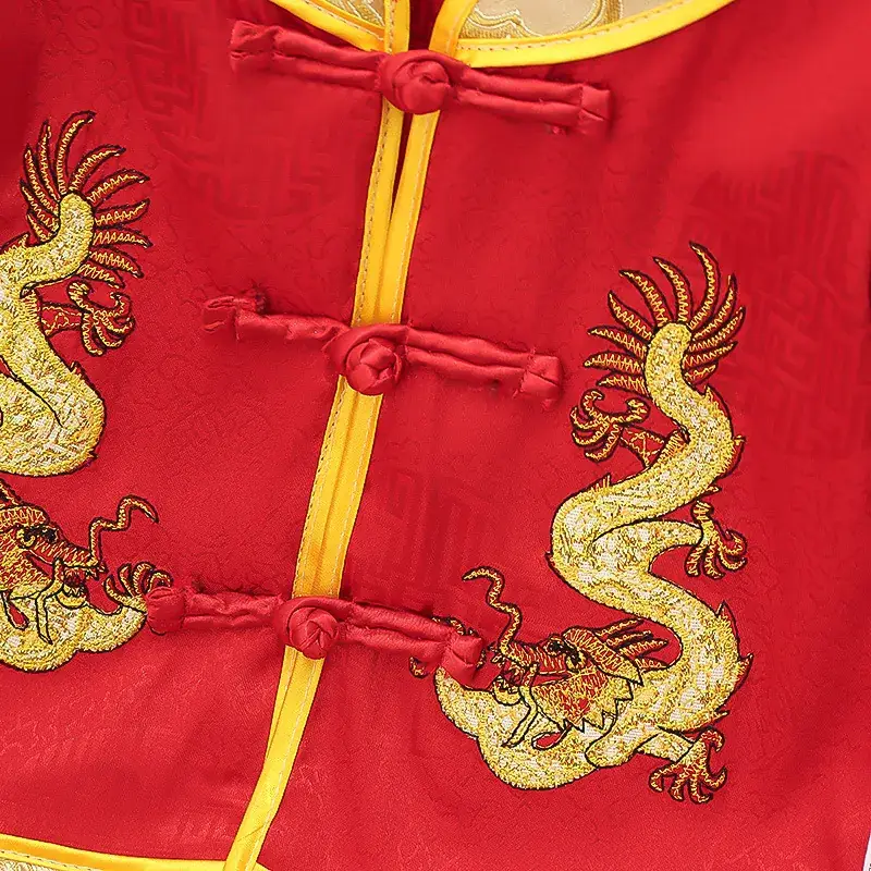Red Chinese Style Baby Tang Suit for Boys - Image 7