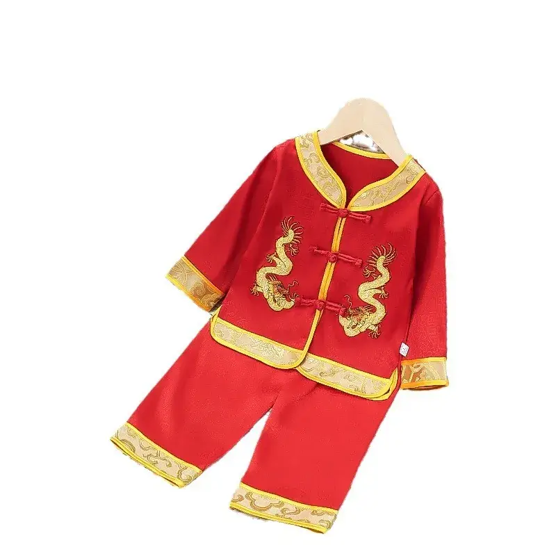 Red Chinese Style Baby Tang Suit for Boys - Image 9
