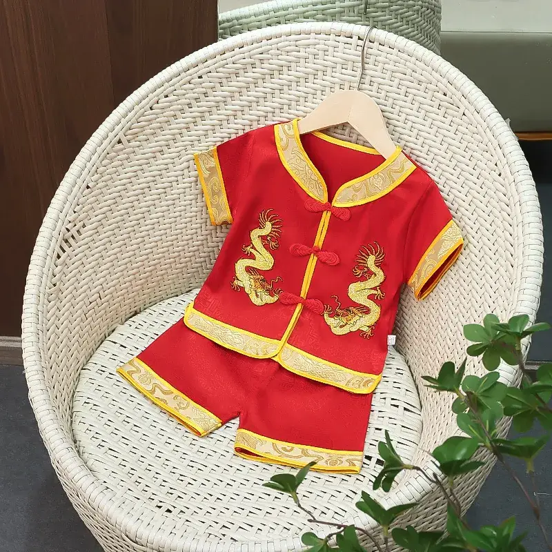 Red Chinese Style Baby Tang Suit for Boys - Image 2