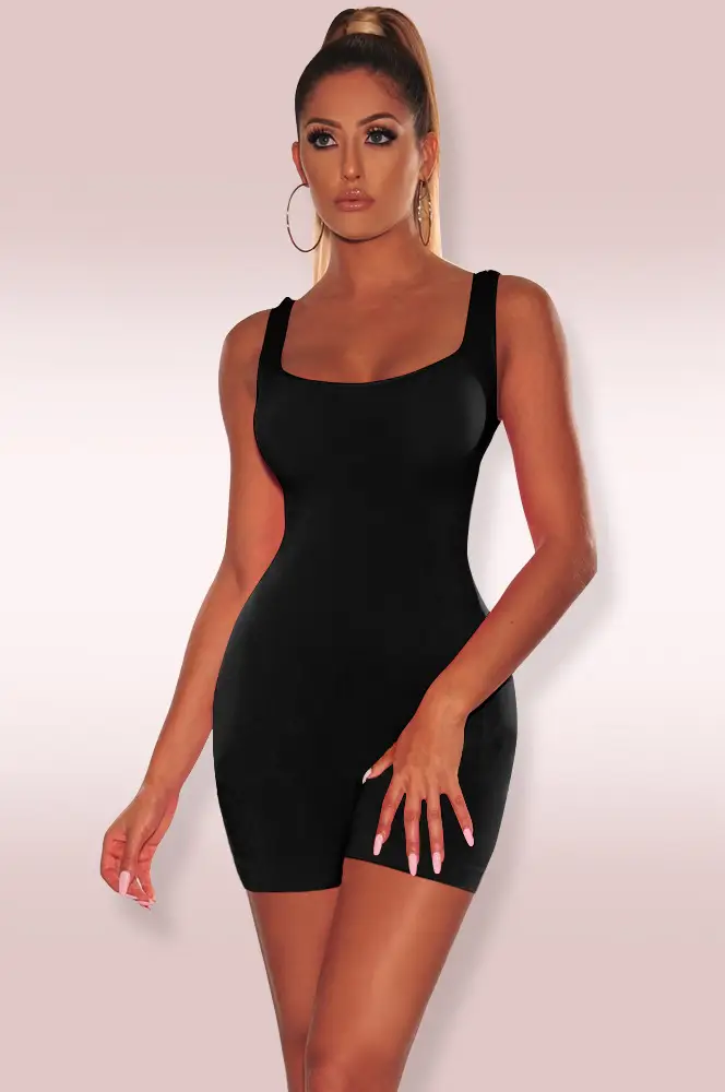 Orange Backless Jumpsuit Shorts 2408