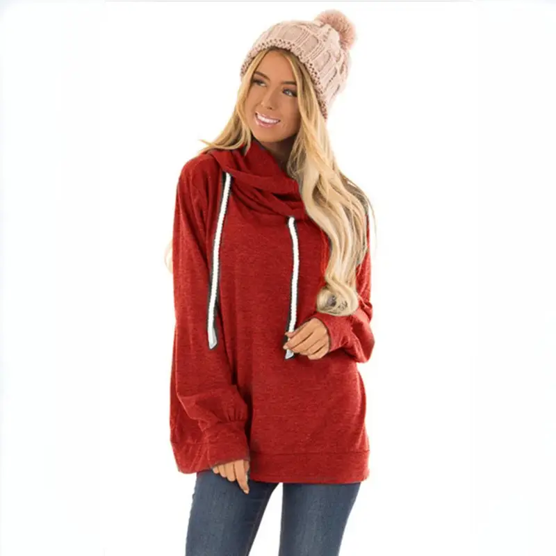 2025 Women's Blue Drawstring Hooded Sweatshirt - Image 5