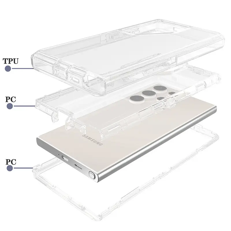 Pink Transparent 3-in-1 Phone Case for Samsung S25 S24 S20 Plus — feature 9