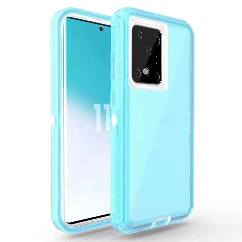 Pink Transparent 3-in-1 Phone Case for Samsung S25 S24 S20 Plus - Image 5