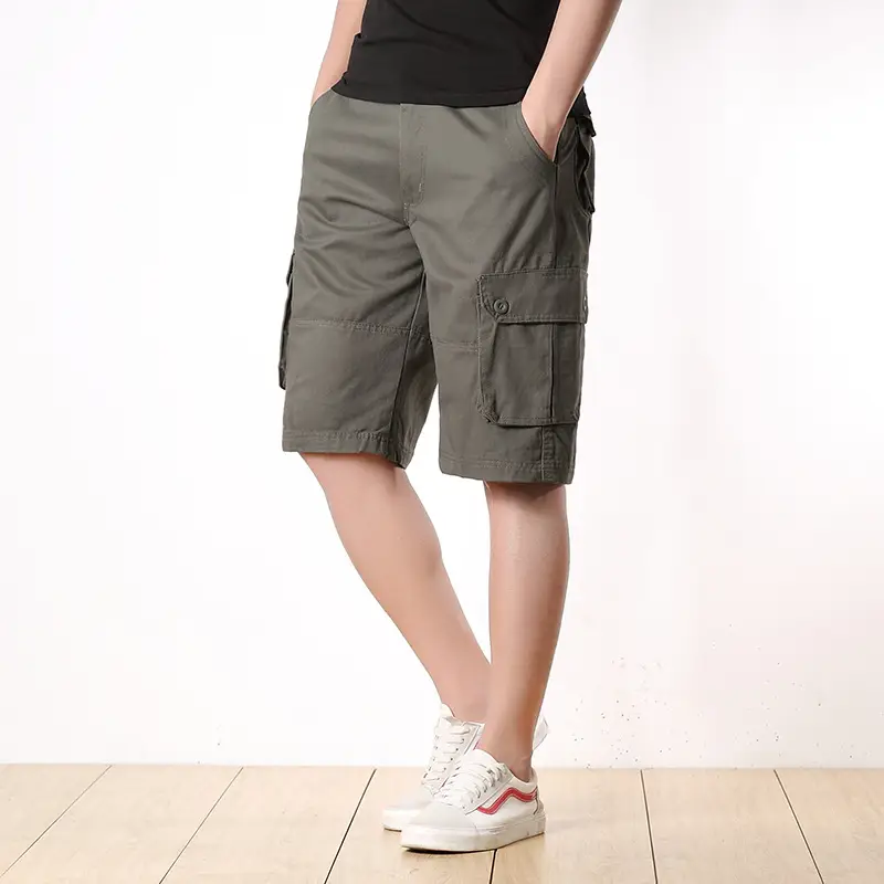 Men Cargo Shorts 5 Pockets Tan - Image 3