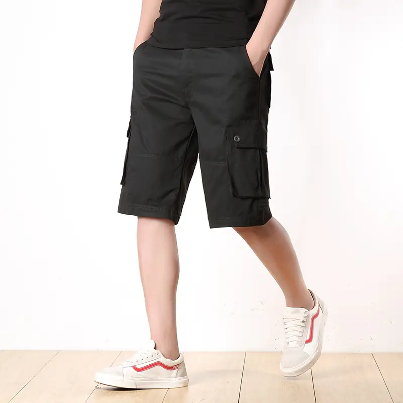 Men Cargo Shorts 5 Pockets Tan - Image 2