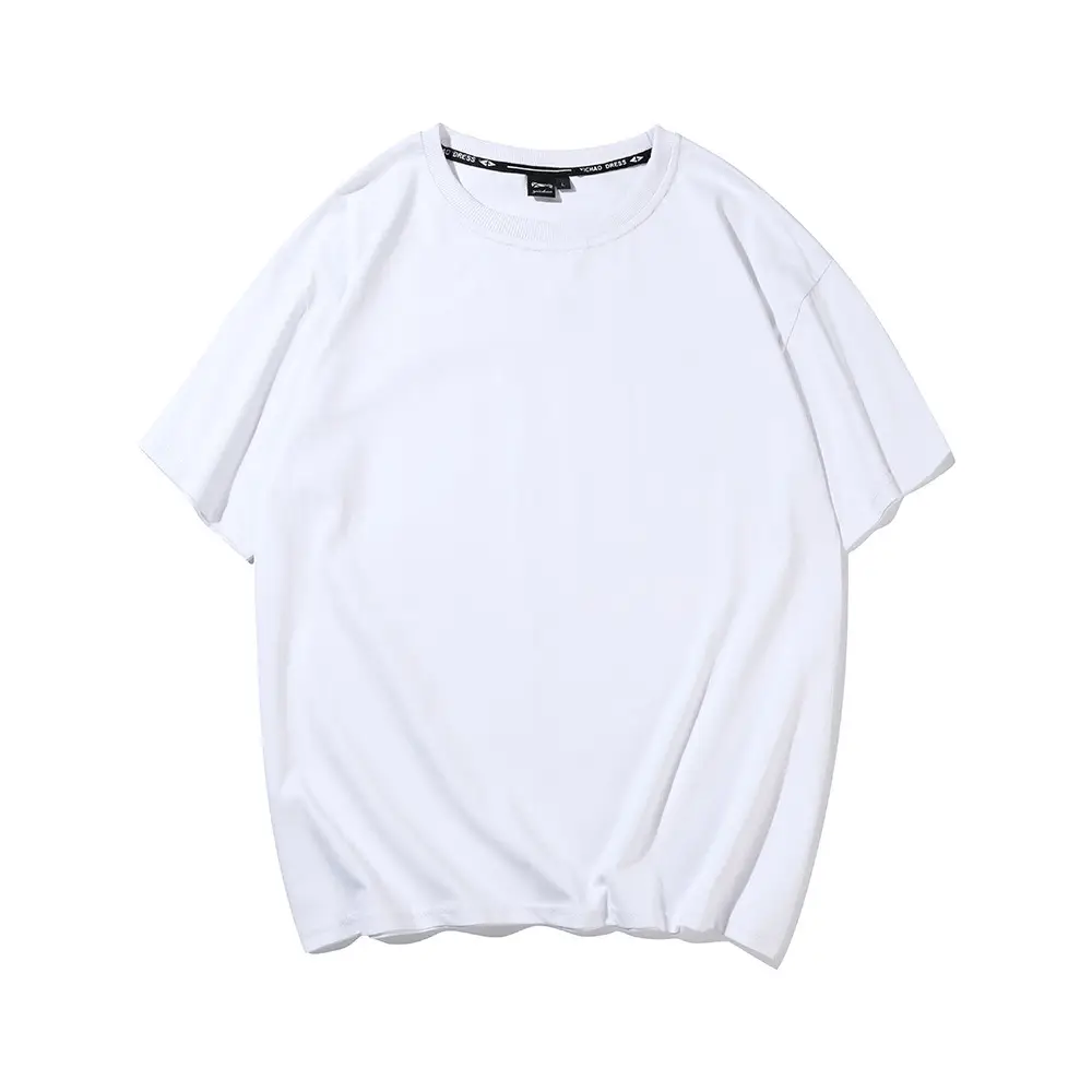 Men Blue Loose Cotton T-Shirt 250g - Image 2