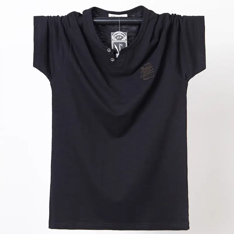 Men Navy Blue Korean Style Plus T-Shirt - Image 2