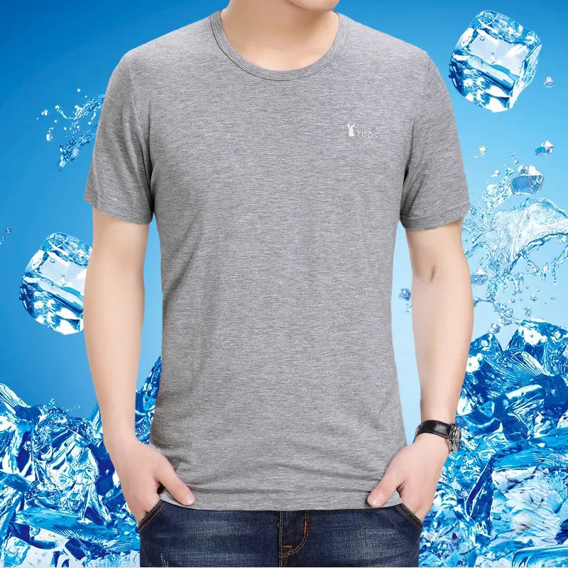 Men Black Cotton T-shirt Ice Cool Loose Fit - Image 3