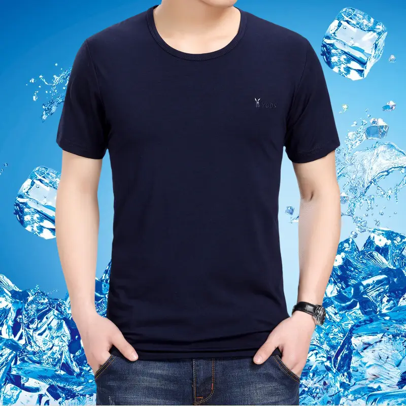 Men Black Cotton T-shirt Ice Cool Loose Fit - Image 5