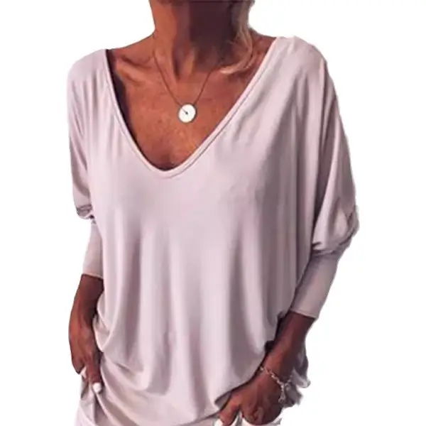 Peach Heart Collar Bat Sleeve Button T-Shirt - Image 10