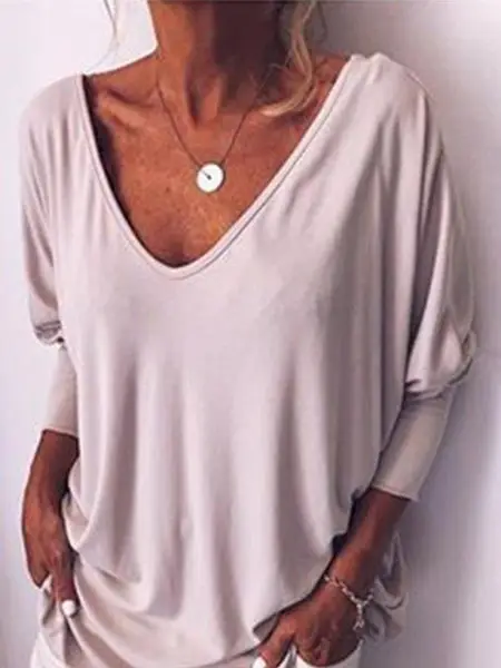 Peach Heart Collar Bat Sleeve Button T-Shirt - Image 3