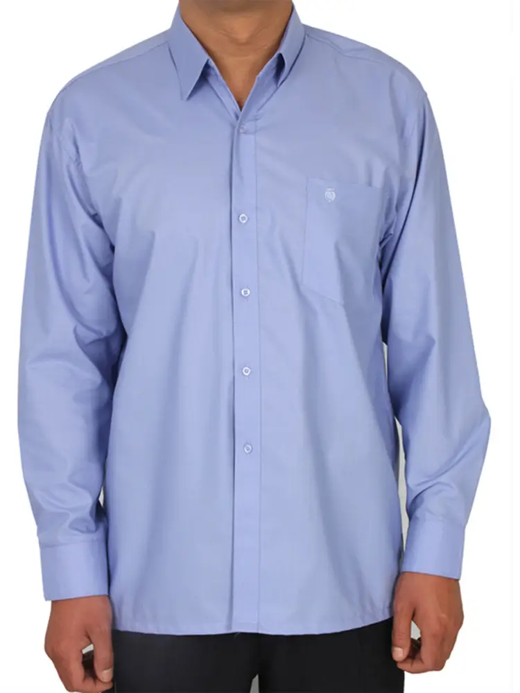 Middle-Aged Men's Long Sleeve Flat White Shirt - Image 26