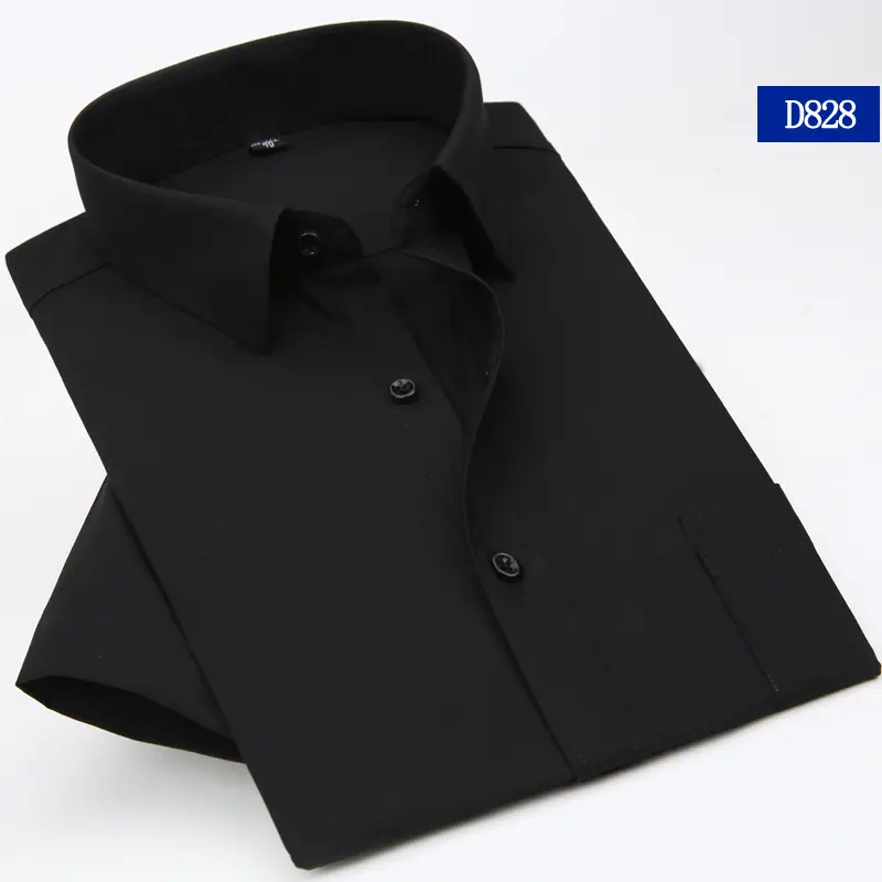 Middle-Aged Men's Long Sleeve Flat White Shirt - Image 13
