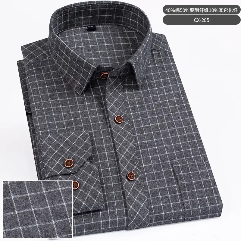 Men Striped Long Sleeve Business Shirt Blue