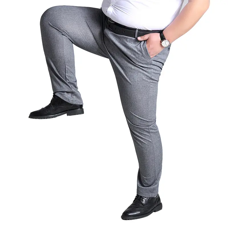 Plus Size Grey Straight Pants for Men, 3 Color Options - Image 6