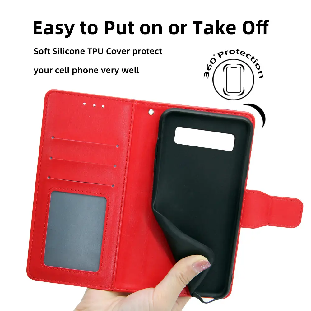 Red Leather Multi-Function Phone Case for Pixel 3XL - Image 8