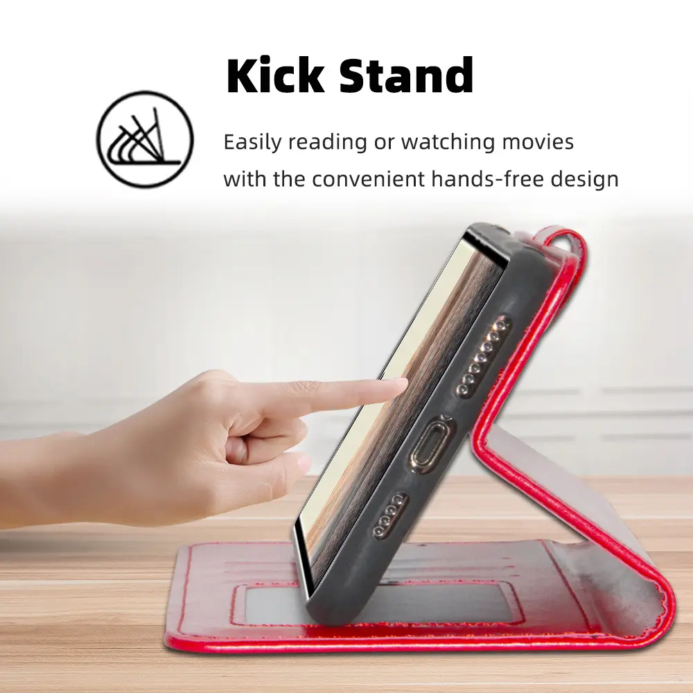 Red Leather Multi-Function Phone Case for Pixel 3XL - Image 10