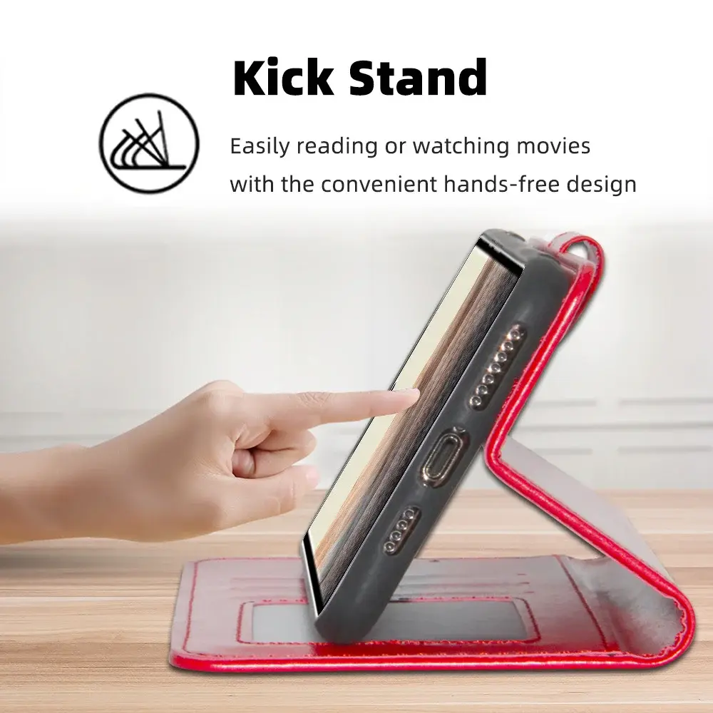 Red Leather Multi-Function Phone Case for Pixel 3XL — feature 21
