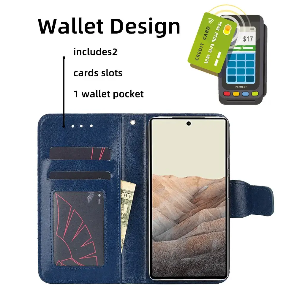 Red Leather Multi-Function Phone Case for Pixel 3XL — feature 26