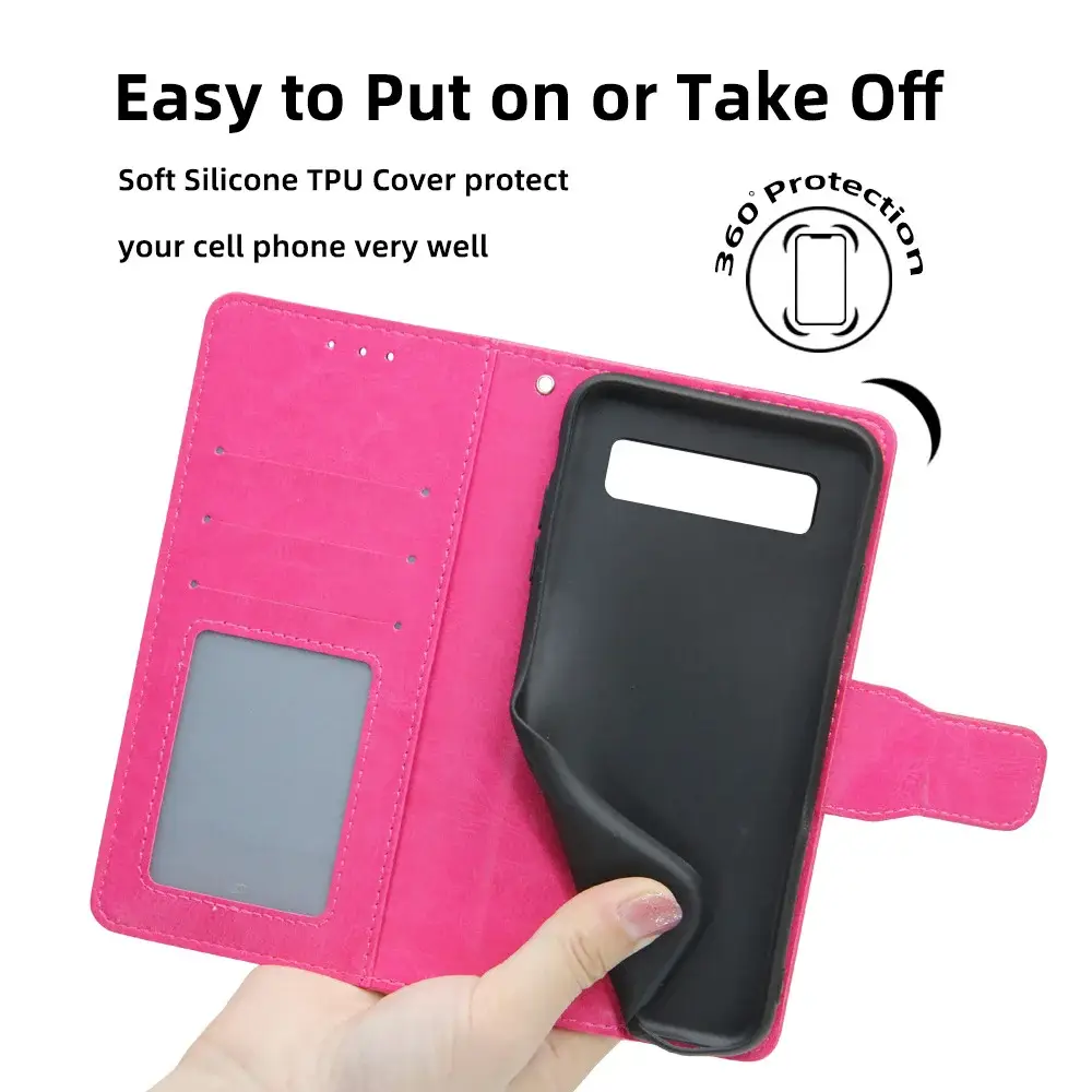 Red Leather Multi-Function Phone Case for Pixel 3XL — feature 29