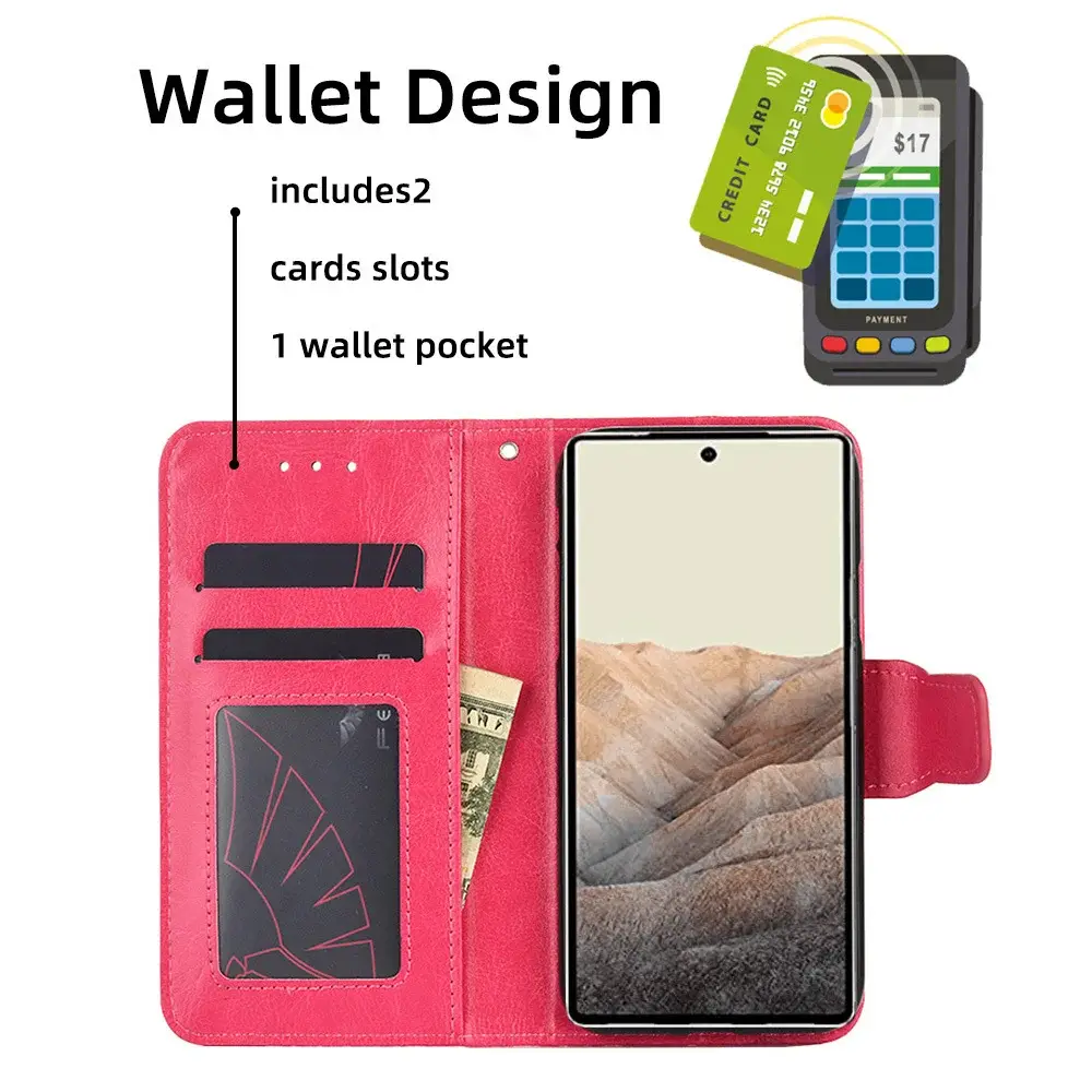 Red Leather Multi-Function Phone Case for Pixel 3XL — feature 32