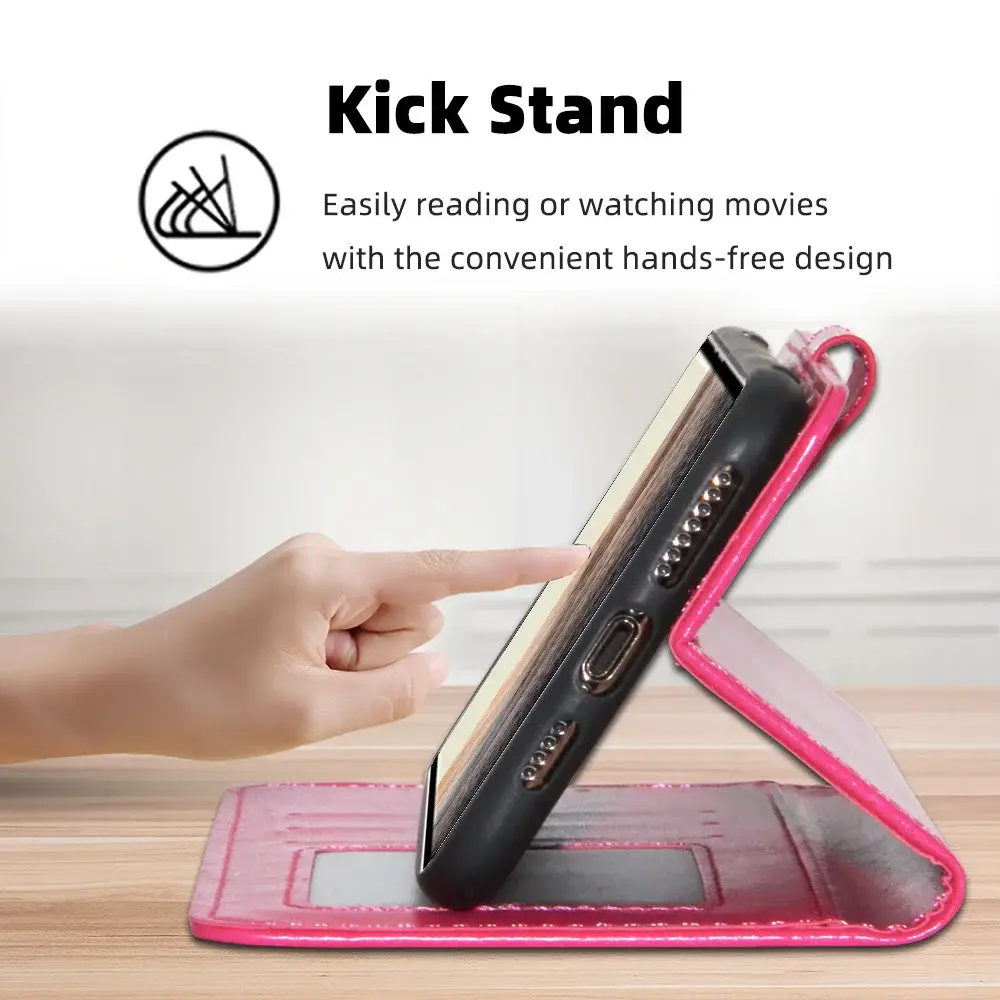 Red Leather Multi-Function Phone Case for Pixel 3XL — feature 33