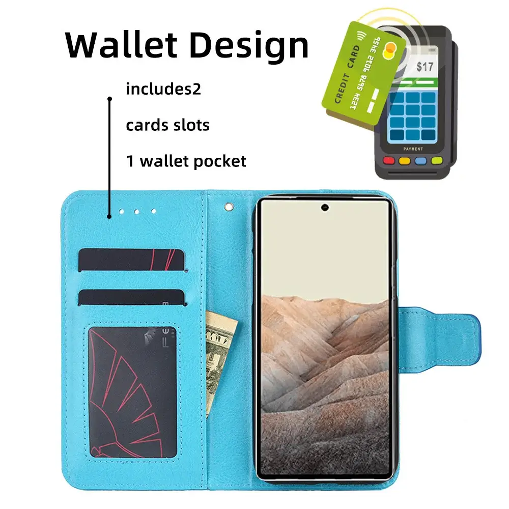 Red Leather Multi-Function Phone Case for Pixel 3XL — feature 38
