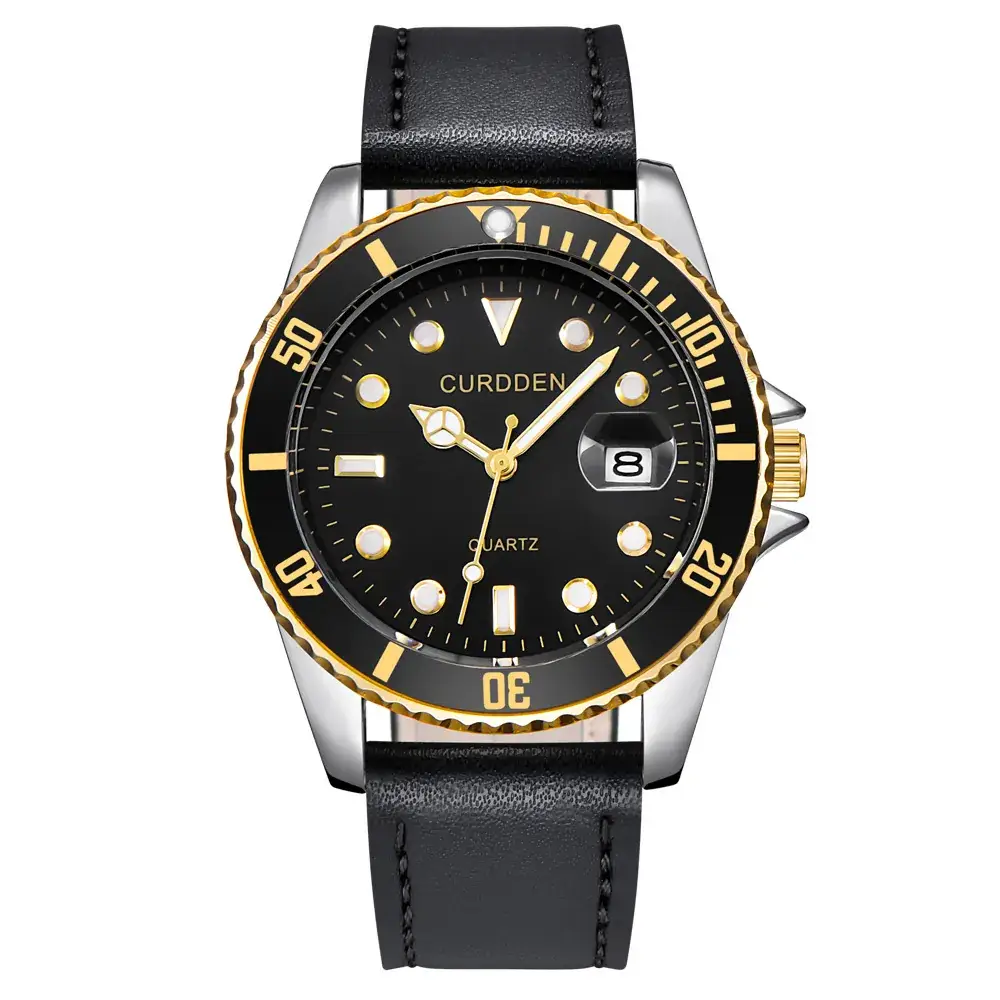 Men's Black Chronograph Watch with Date Display - Image 2