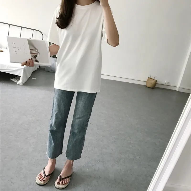 Women Black T-Shirt with Grey Pleated Shorts Large Size